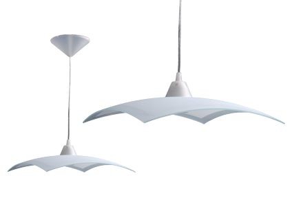 Colgante plástico con vidrio cuadrado – satinado con guarda 300 x 300 mm