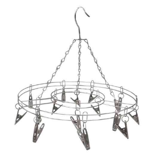 Tender en acero con 15 pinzas o broches metálicos