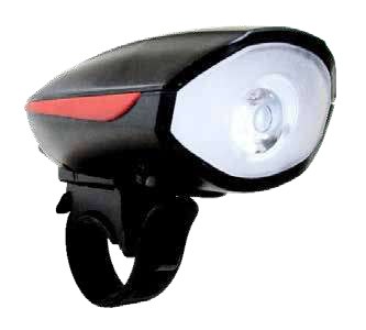 Luz frontal y bocina recargable para bicicletas